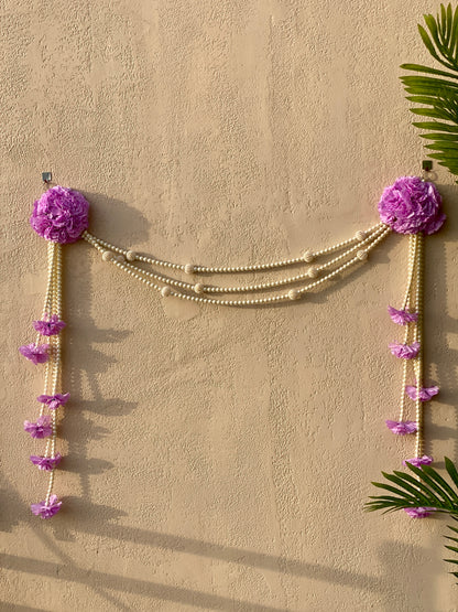 Carnation Pearls Toran - Lilac