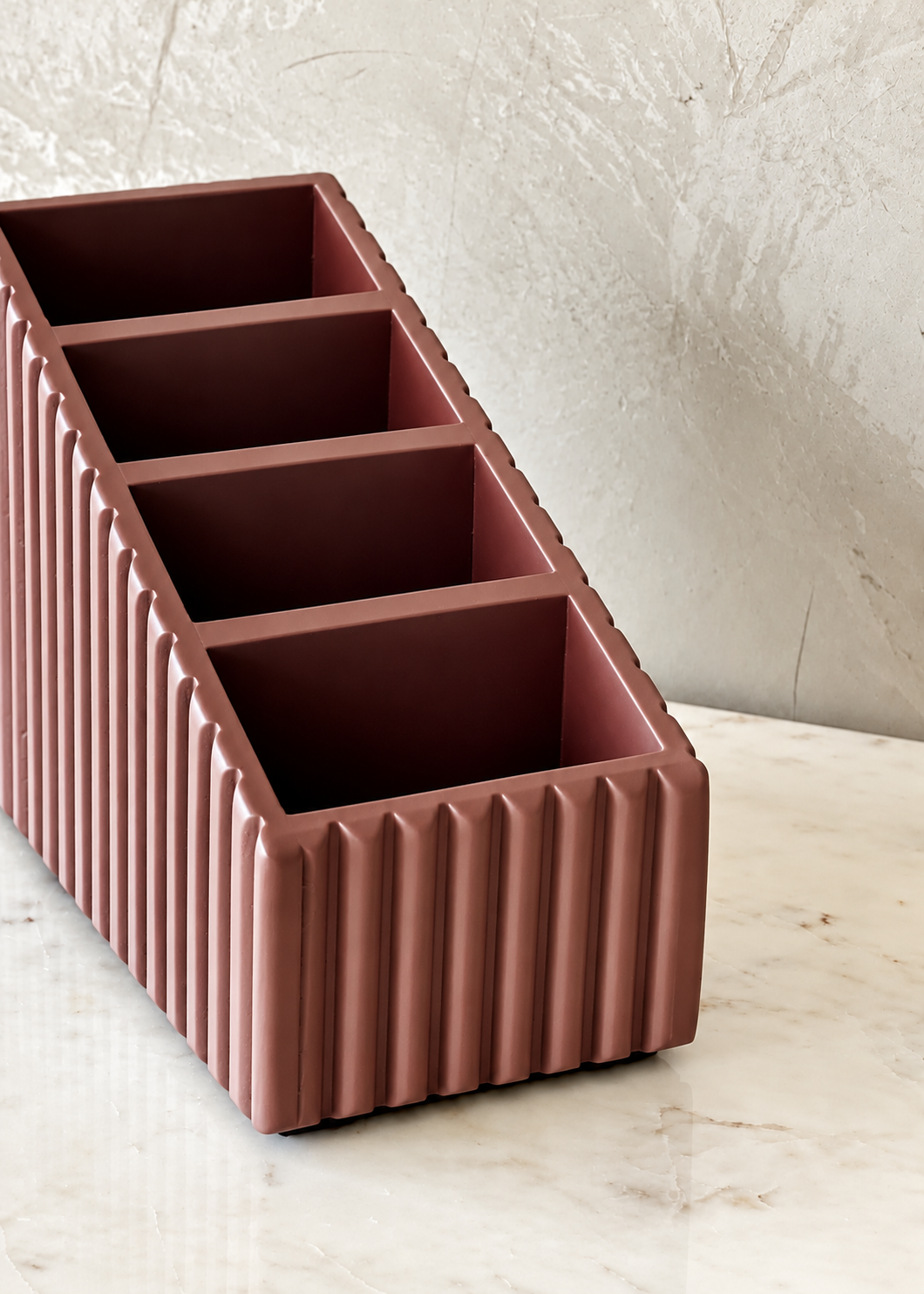 Imperium Fluted Remote Holder 4 Slot - Walnut