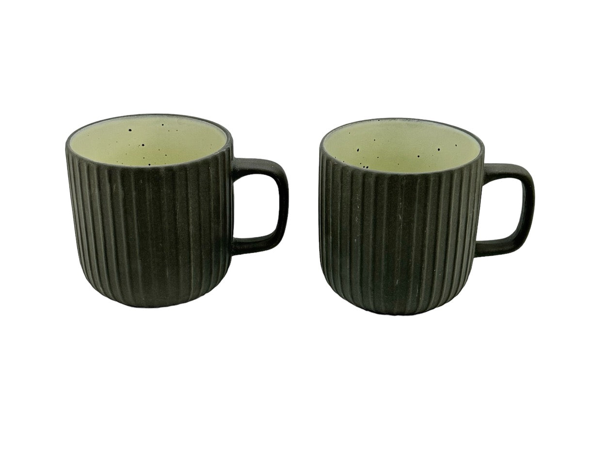 Charcoal Earthen Stoneware Mugs - Set of 2