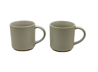 Ivory Earthen Stoneware Mugs  - Set of 2