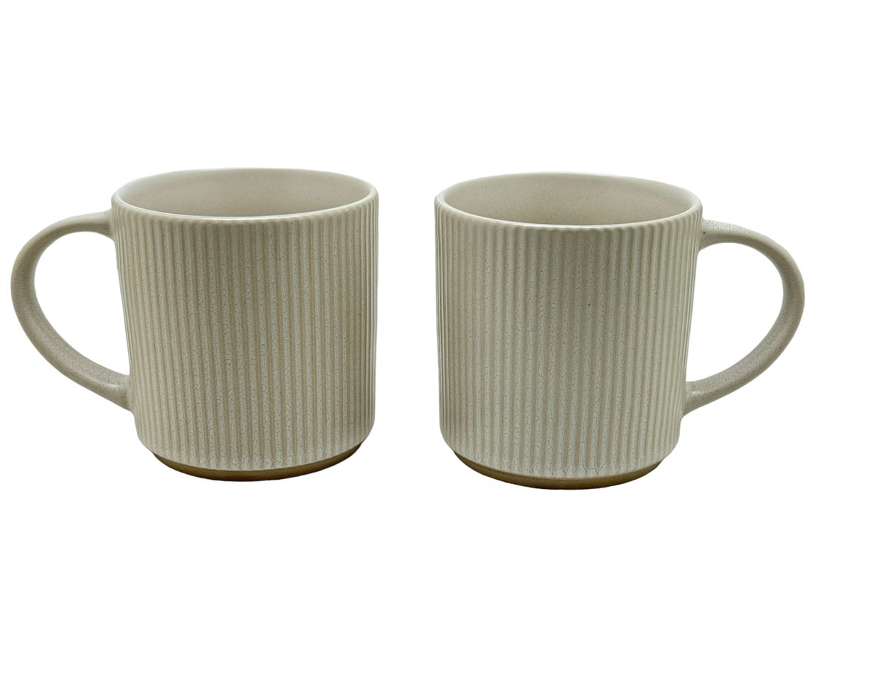 Ivory Earthen Stoneware Mugs  - Set of 2