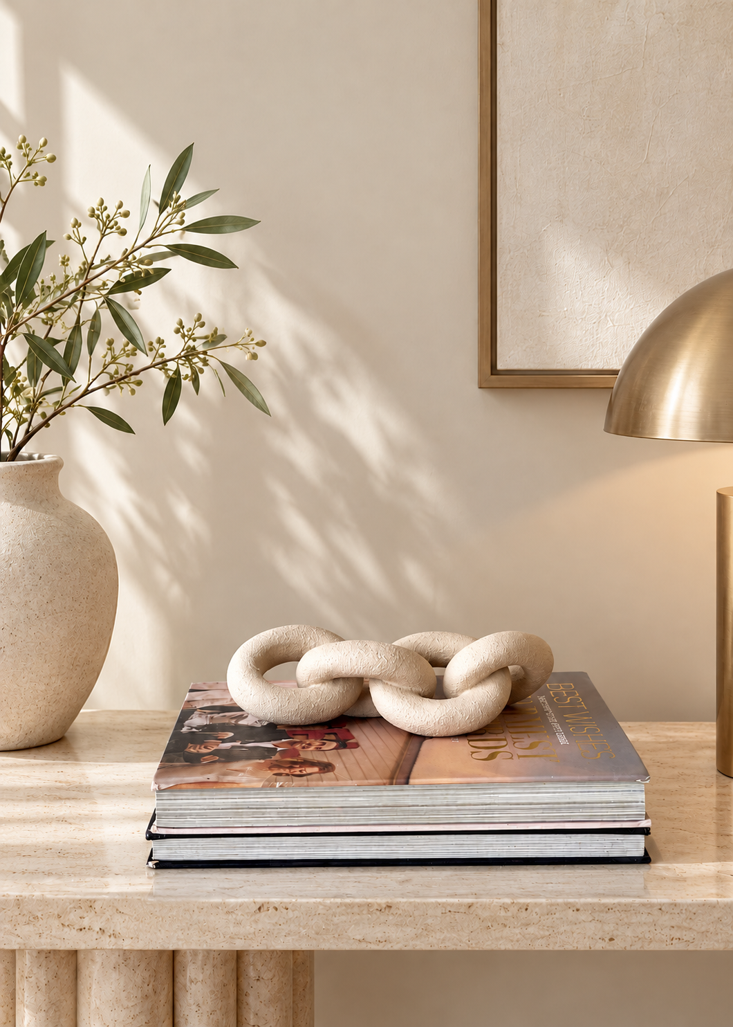 Koru Beige Chain Accent