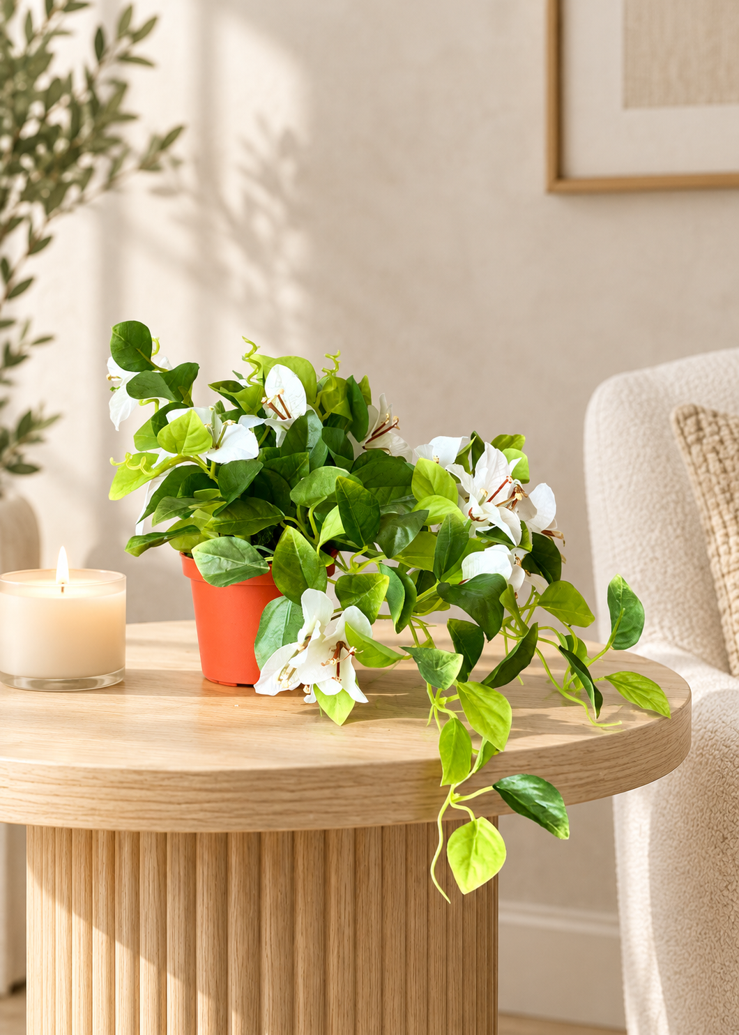 Artificial White Bougainvillea Vine Plant