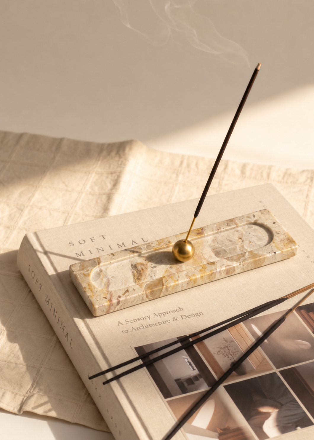 Galaxy Marble Incense Holder - Beige