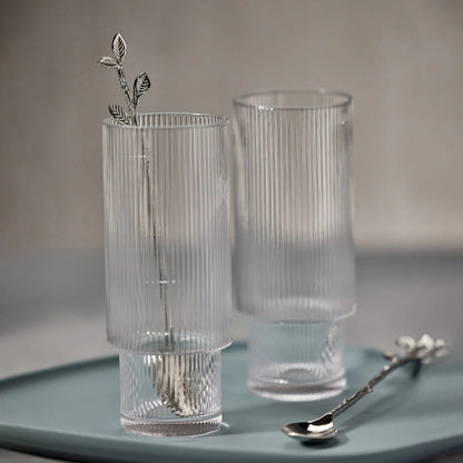 Ribbed Large Drinking Glass - Set Of 6