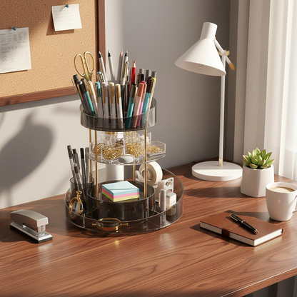 Two Tier Vanity Makeup Organiser - Grey