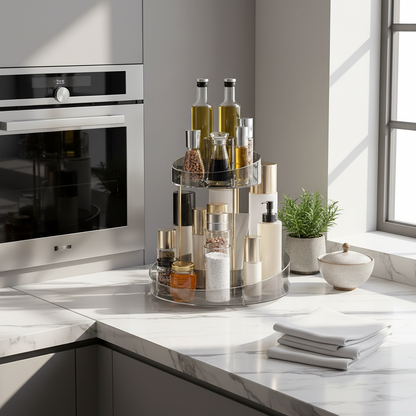 Two Tier Vanity Makeup Organiser - Grey