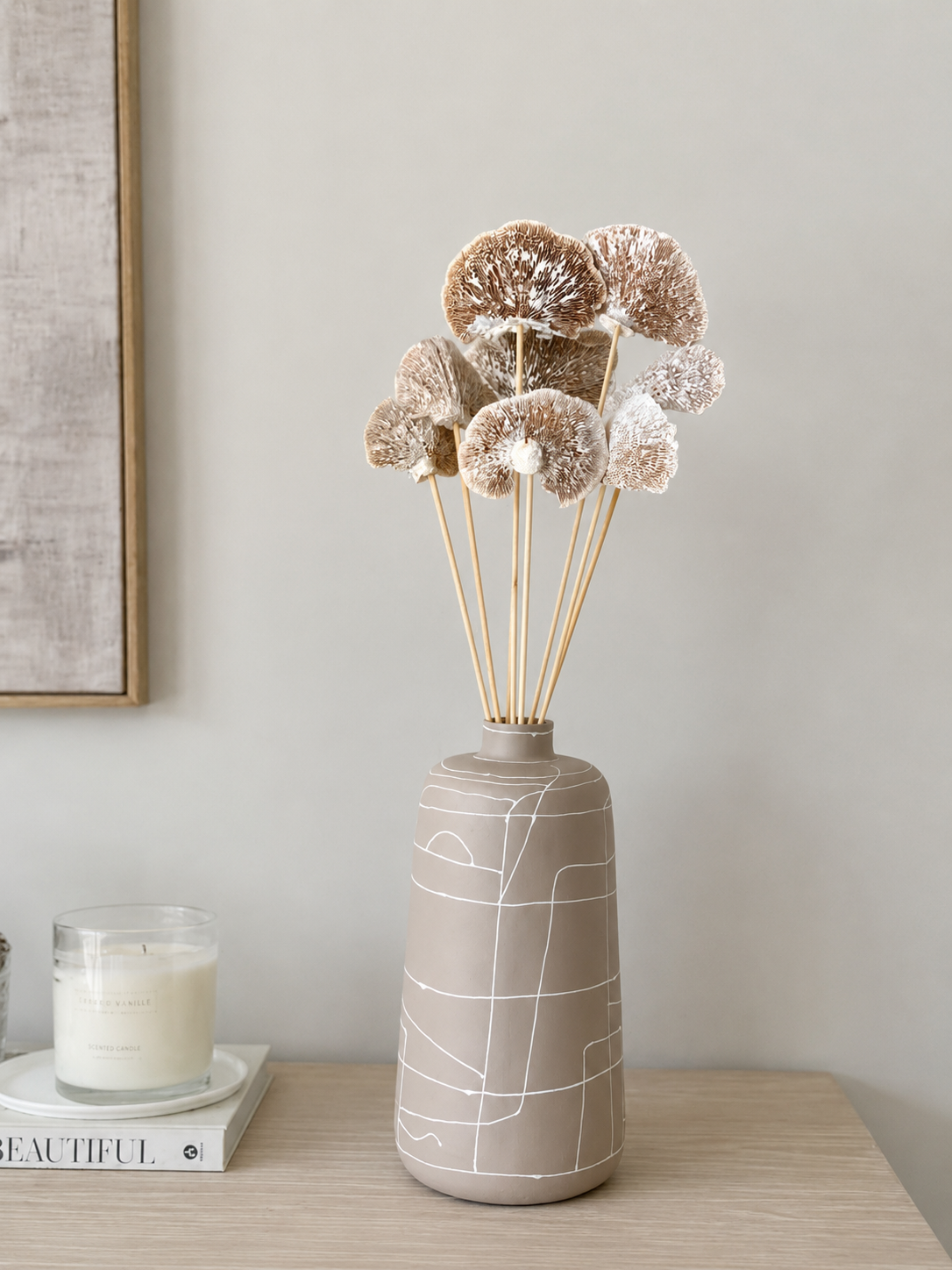 Wild Mushroom Bunch - (Beige)Set of 8