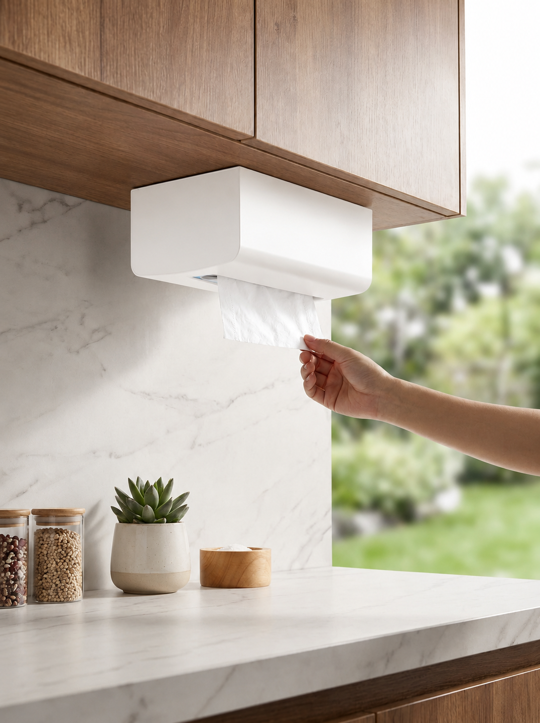 Tissue Box Dispenser - White