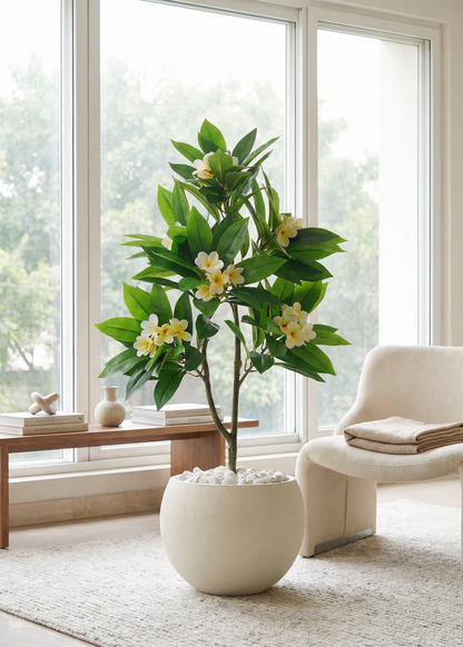 Artificial Frangipani Bloom Plant -  4 Feet