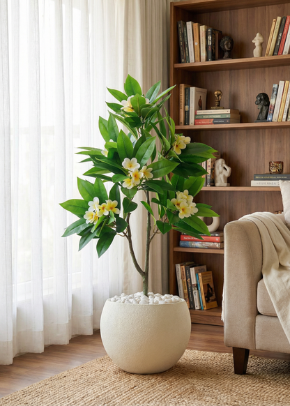 Artificial Frangipani Bloom Plant -  4 Feet
