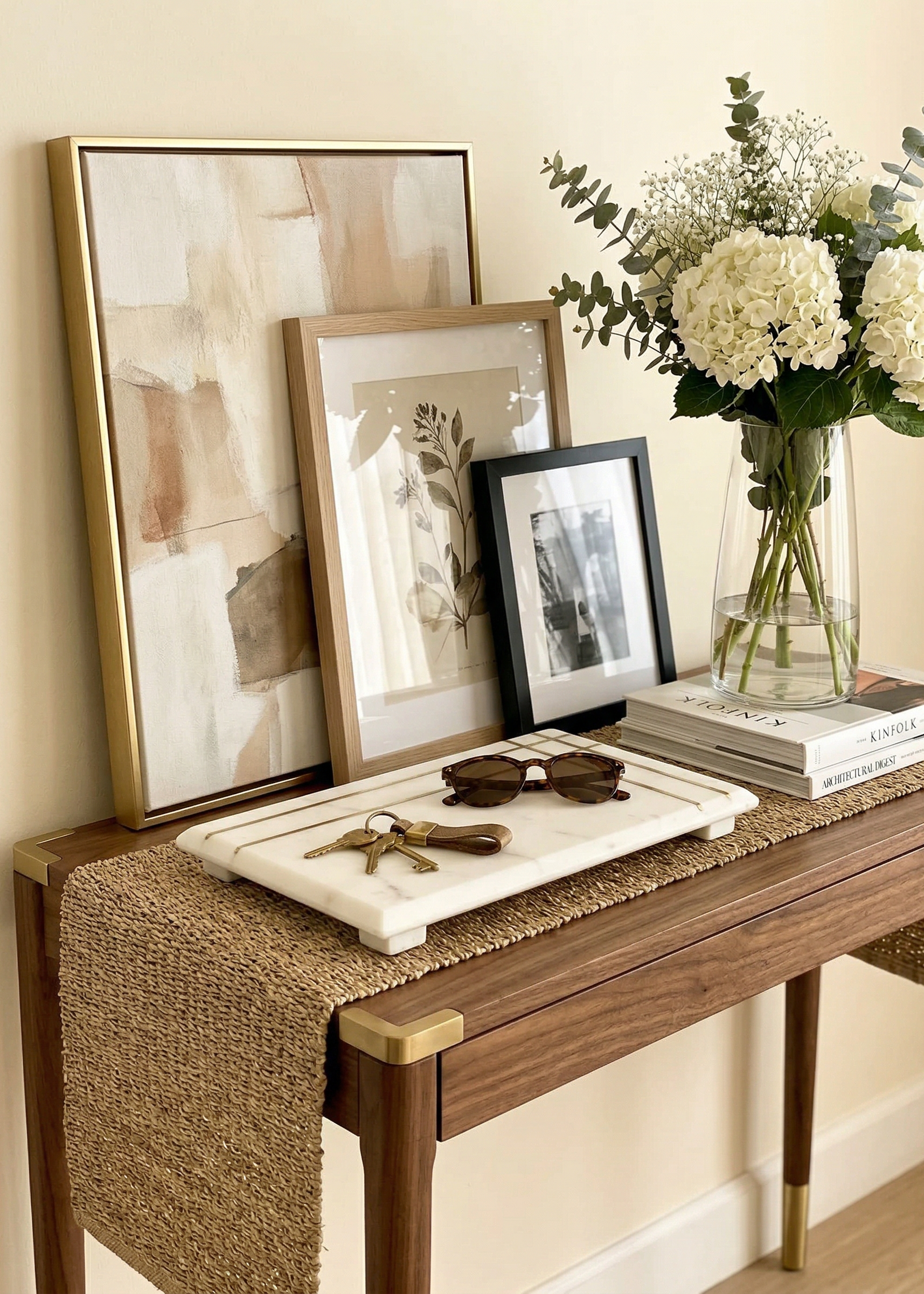 Linea Marble Brass Inlay Tray