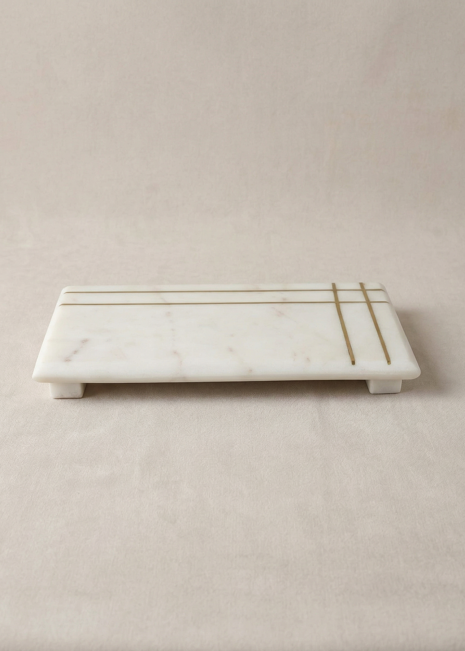 Linea Marble Brass Inlay Tray