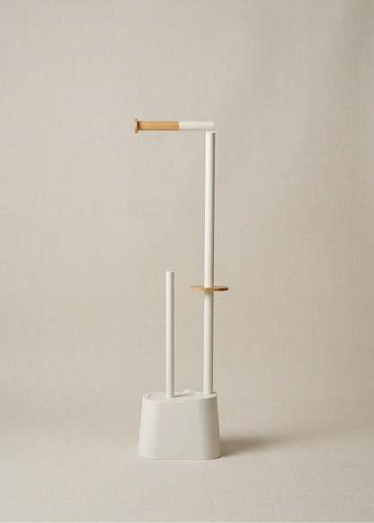 Axis Toilet Paper Holder With Brush - Ivory