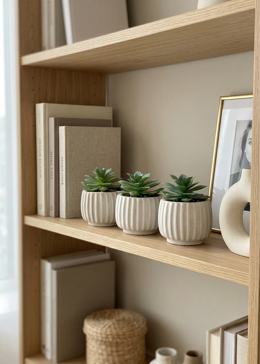 Artificial Beige Succulent - Set of 3