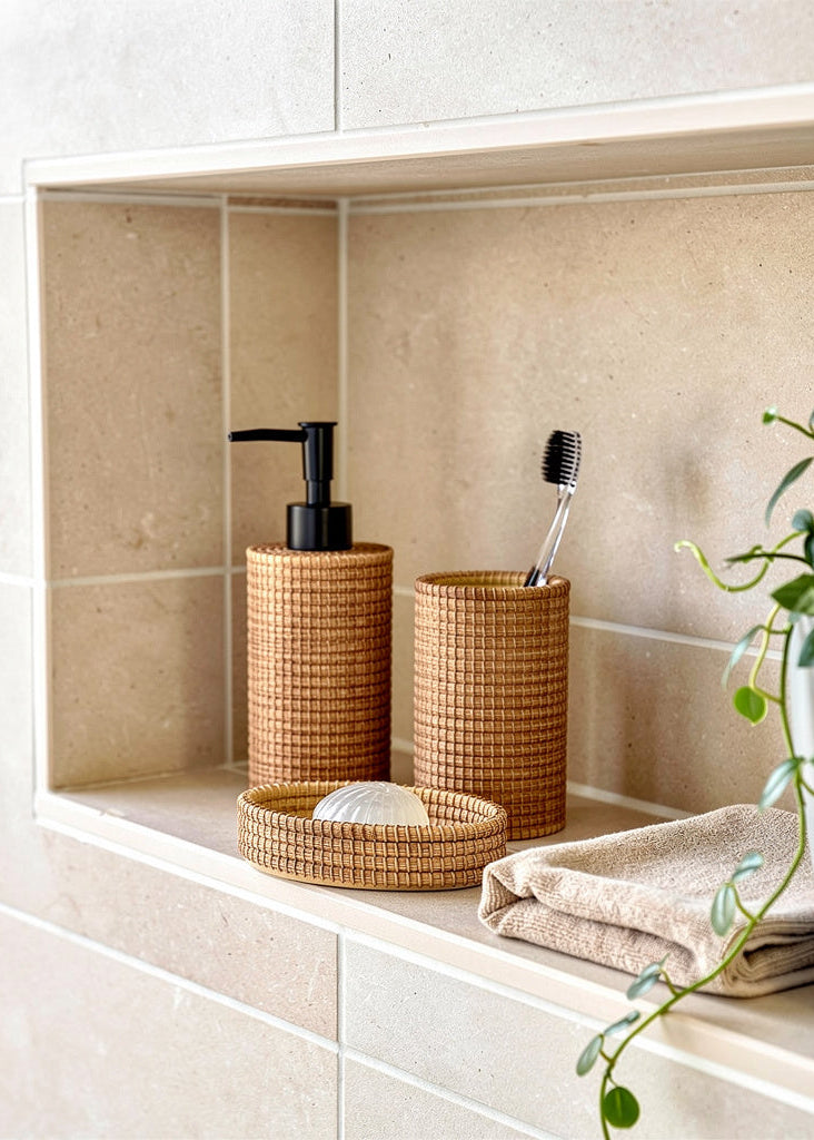 Tan Bathroom Set - (Set of 3)