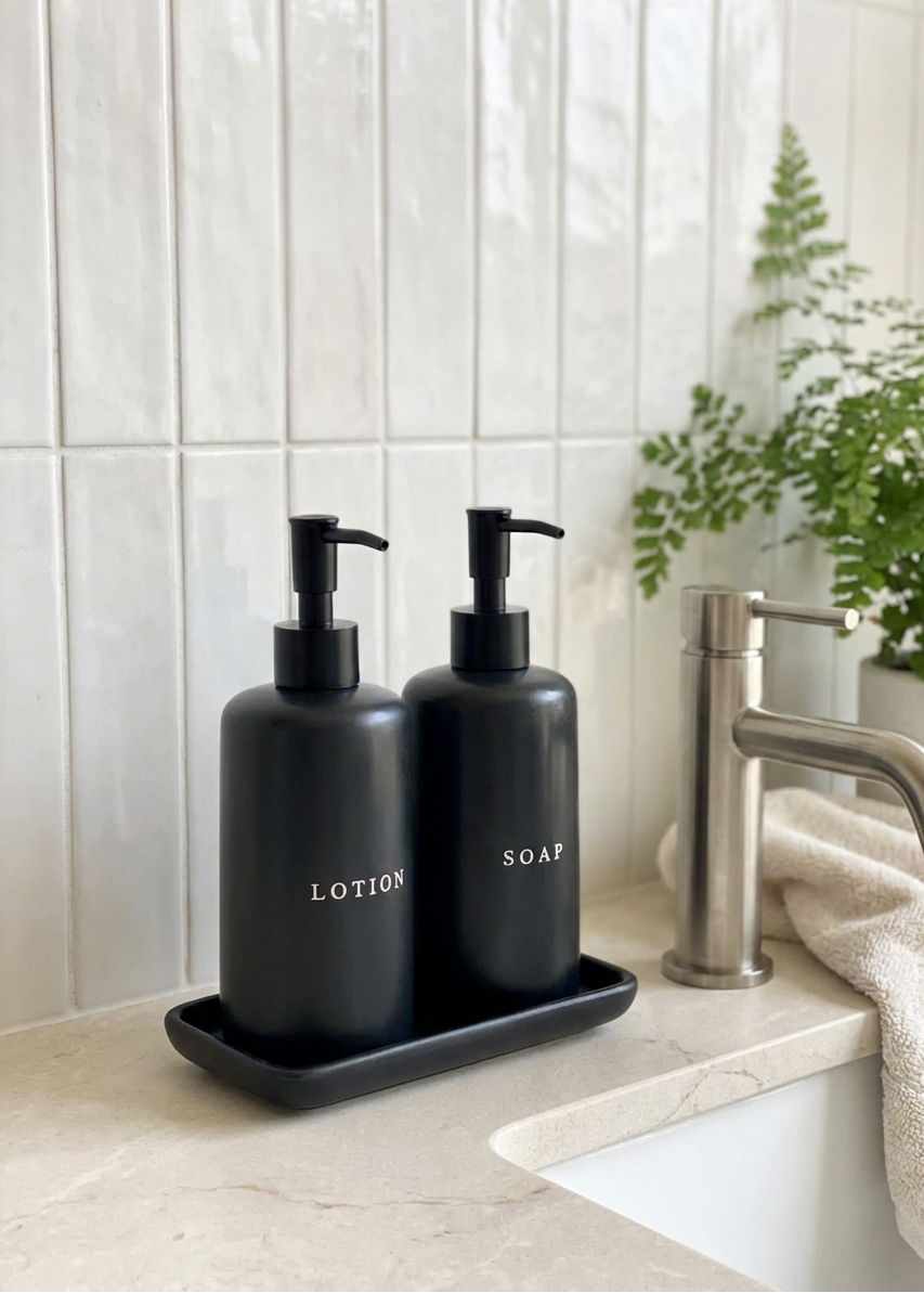 Bare Bathroom Set – Black (Set of 3)