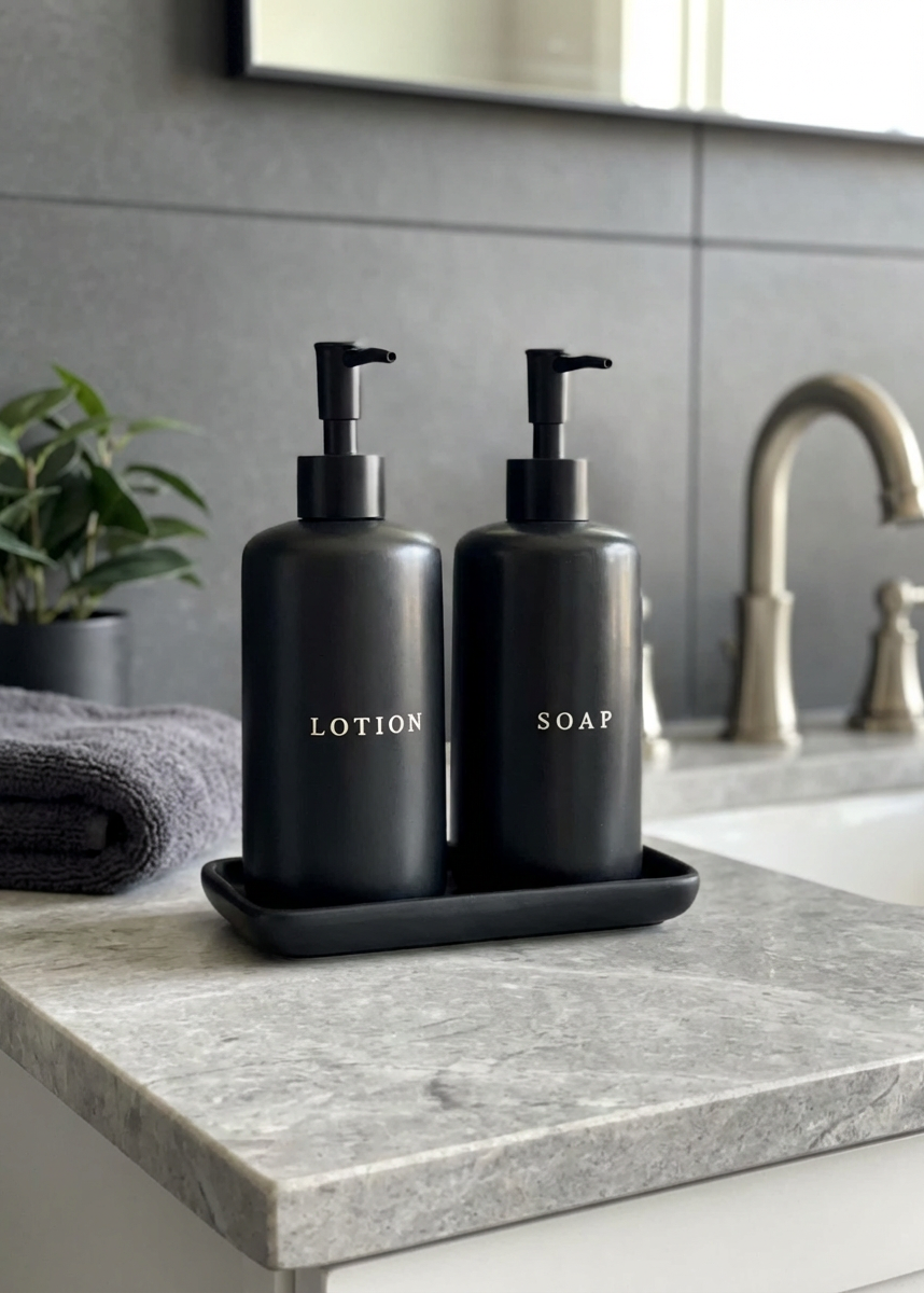 Bare Bathroom Set – Black (Set of 3)