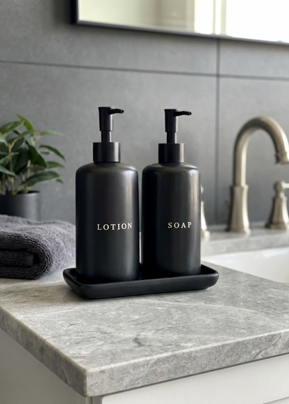 Bare Bathroom Set – Black (Set of 3)
