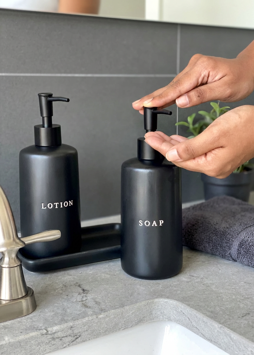 Bare Bathroom Set – Black (Set of 3)