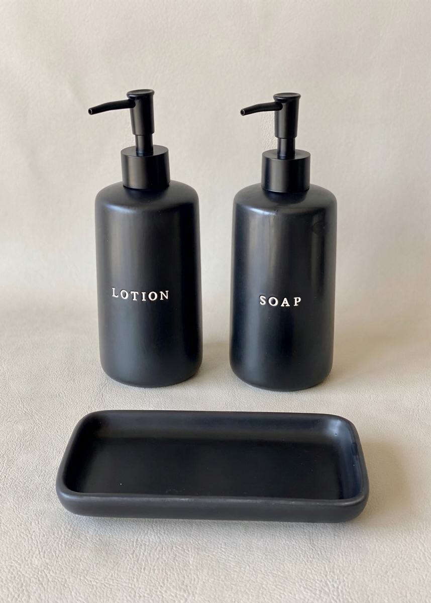 Bare Bathroom Set – Black (Set of 3)