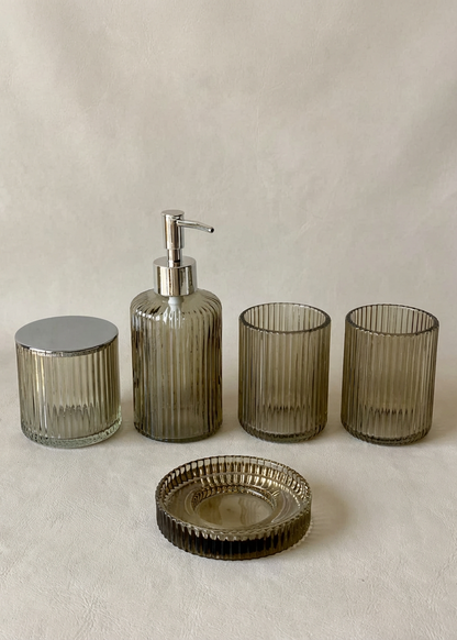 Mist Bathroom Set – Amber (Set of 5)