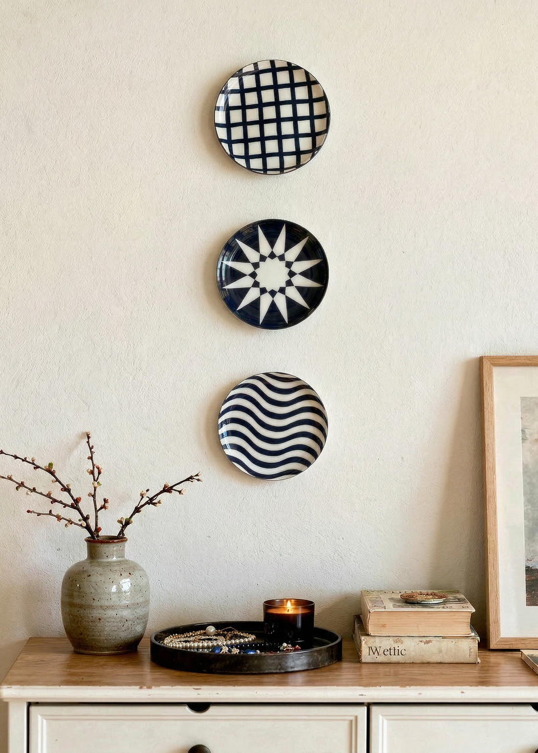 Indigo Wall Plates (Set of 3)