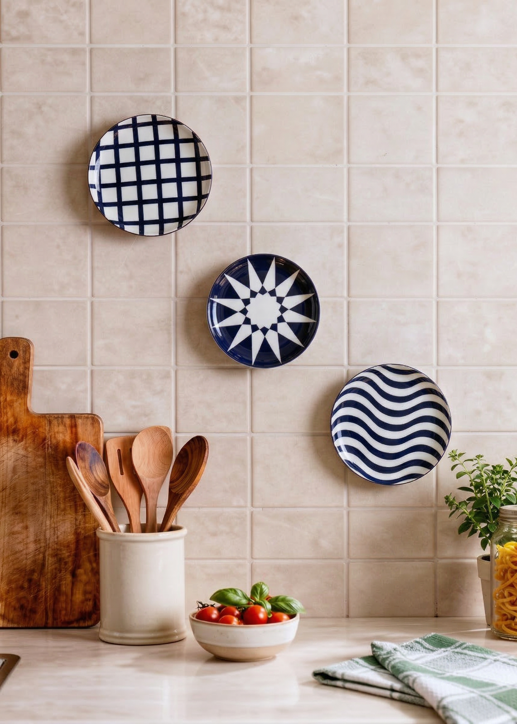 Indigo Wall Plates (Set of 3)