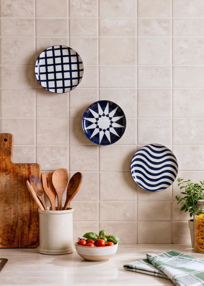 Indigo Wall Plates (Set of 3)