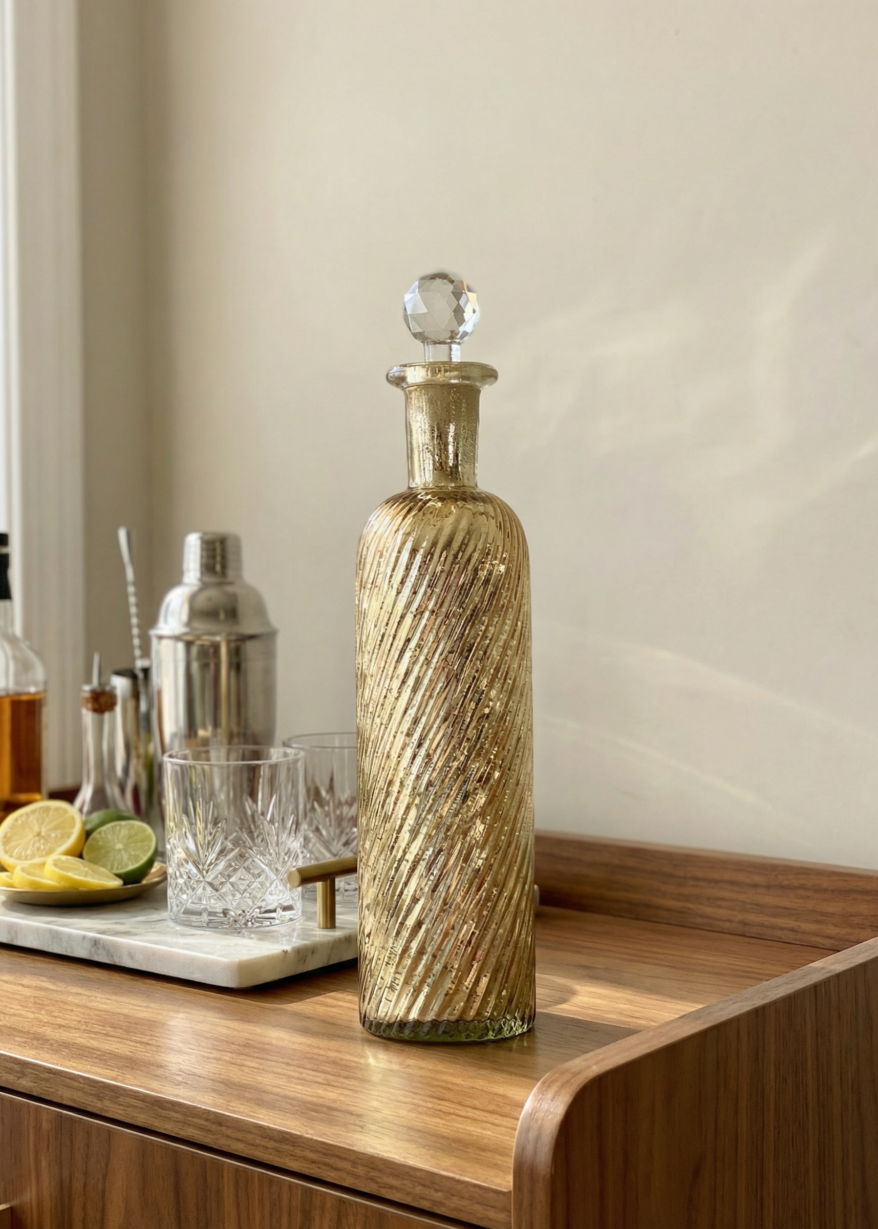 Lumiere Rustic Glass Bottle - Large