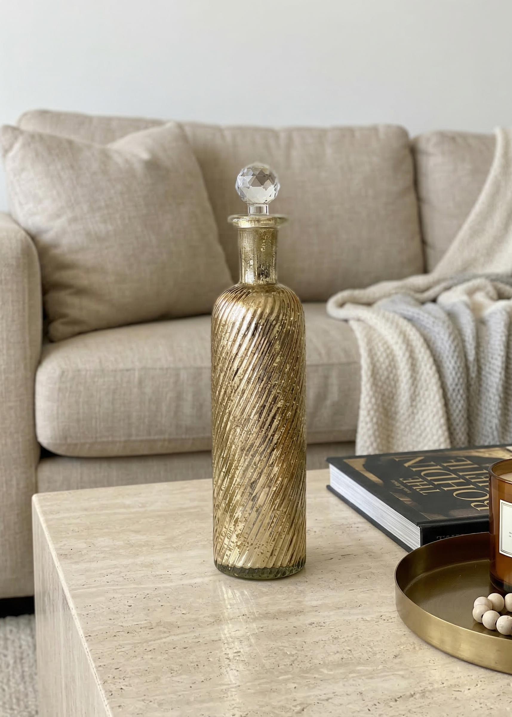 Lumiere Rustic Glass Bottle - Large