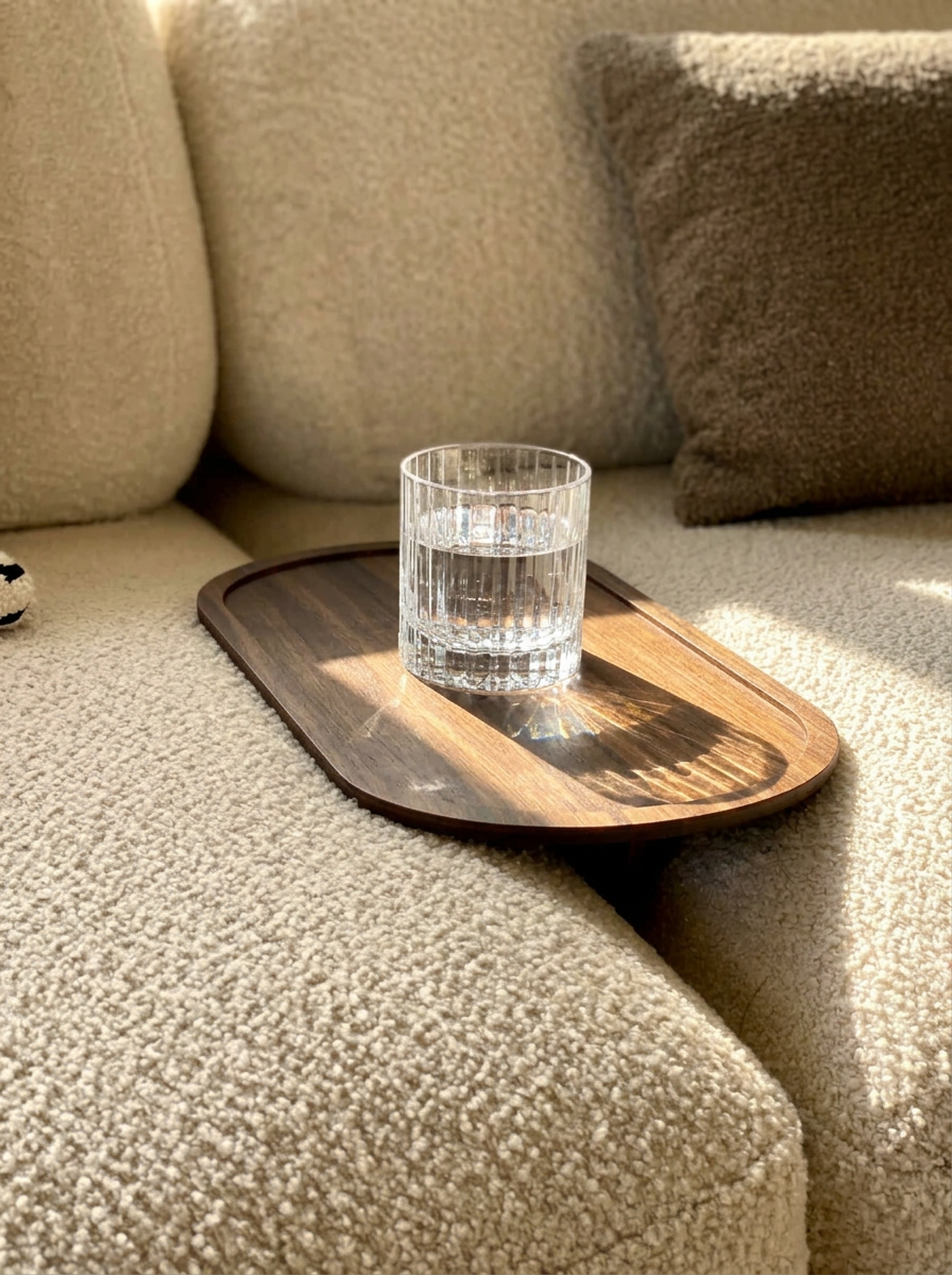 Elm Sofa Tray - Dark brown