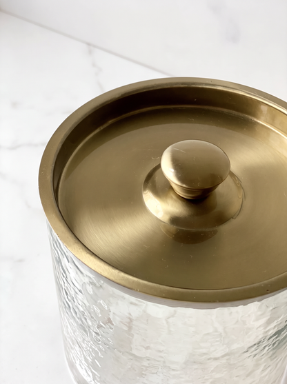 Elan Hammered Glass Ice Bucket with Scoop