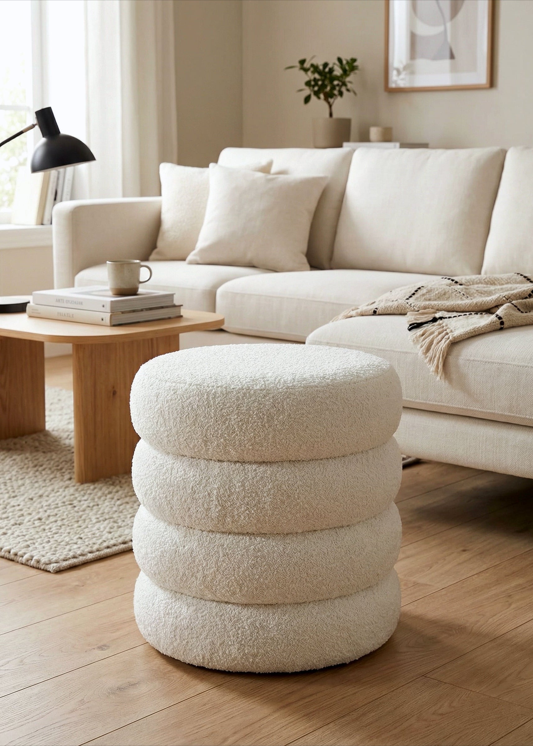 Vanilla Boucle Pouffe