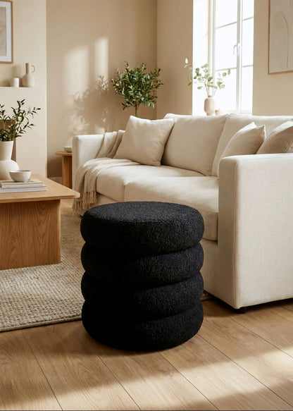 Noir Boucle Pouffe