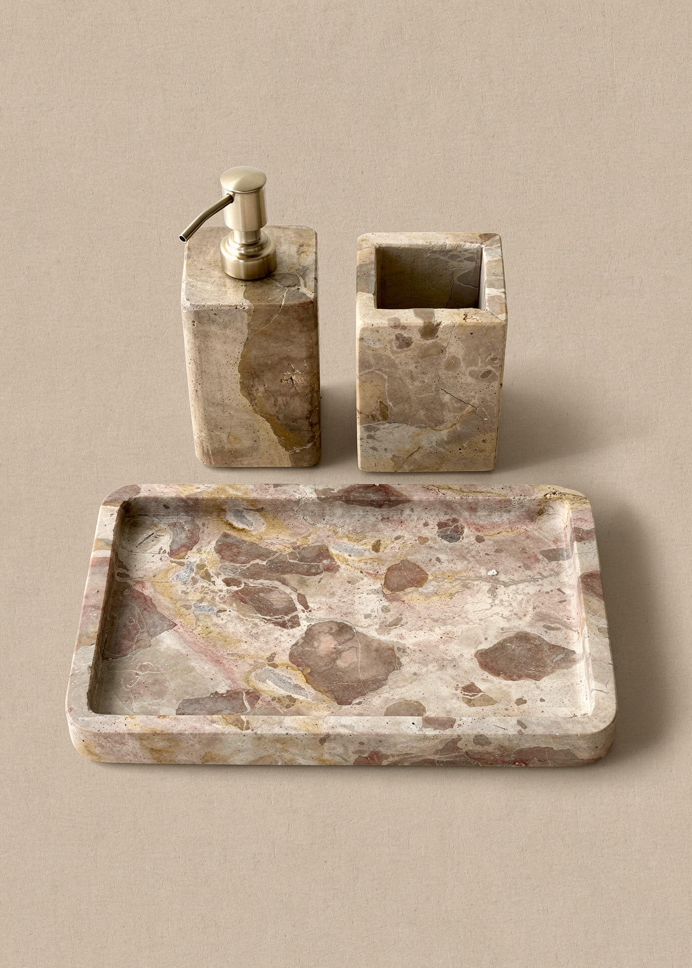Caldera Marble Bath Set - (Set of 3)
