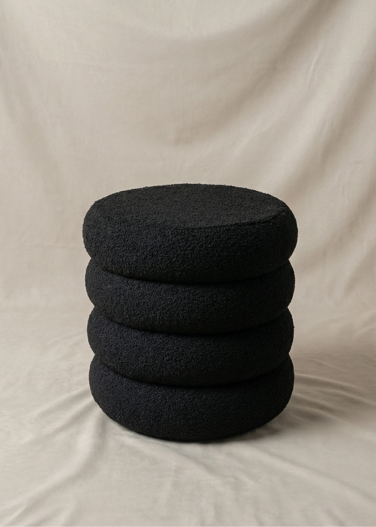 Noir Boucle Pouffe