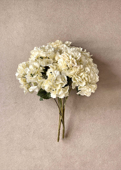 Artificial Hydrangea Flower White - Set of 2