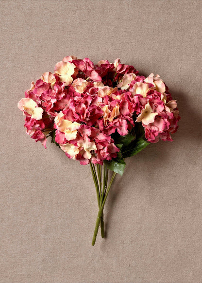 Artificial Hydrangea Flower Pink - Set of 2