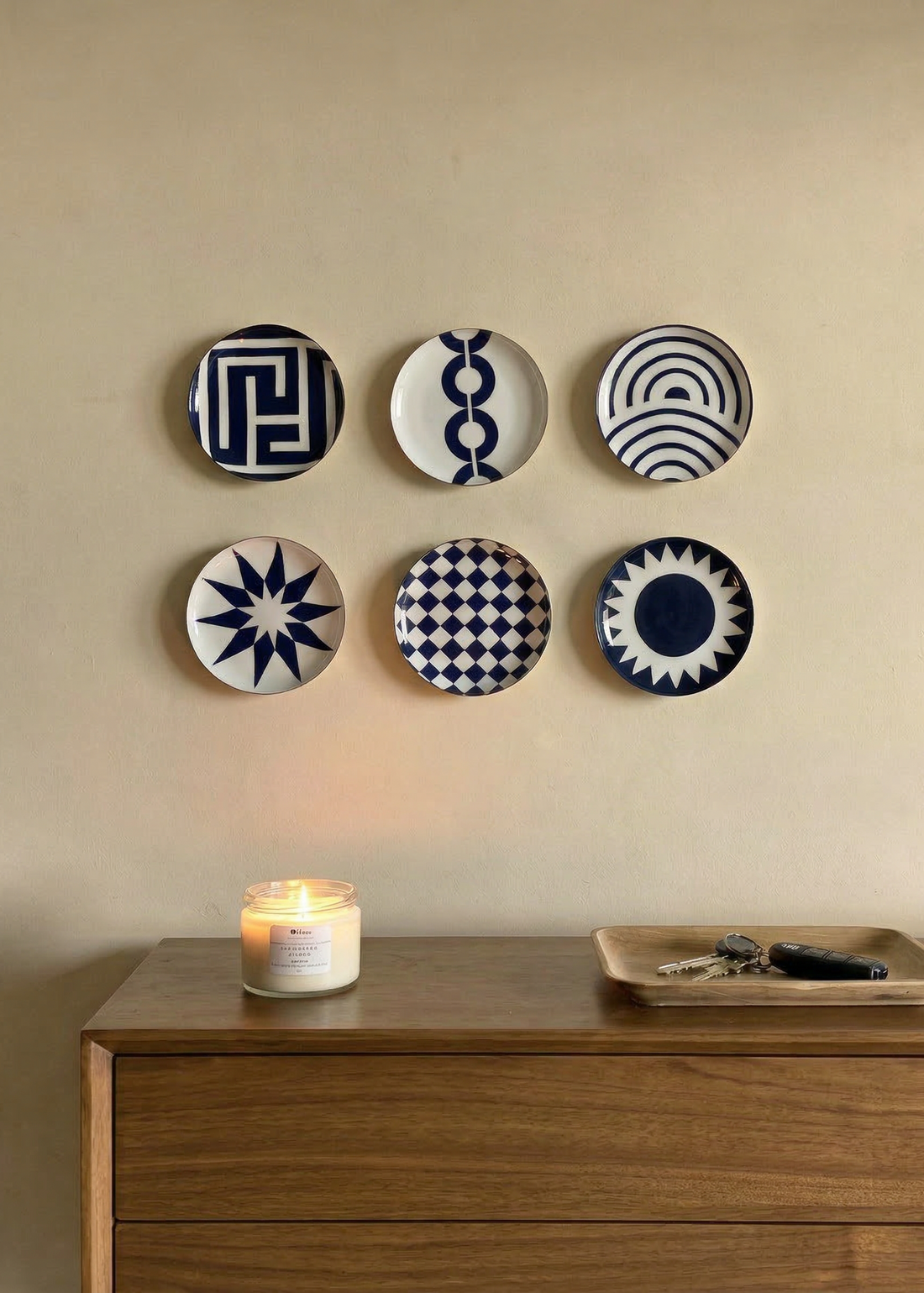 Indigo Wall Plates (Set of 6)