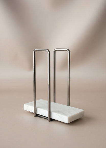 Imperial Napkin Holder - White &amp; Silver