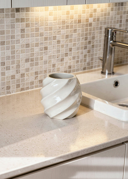 Swirl Bathroom Tumbler - Ivory