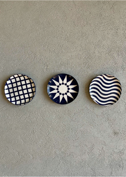 Indigo Wall Plates (Set of 3)