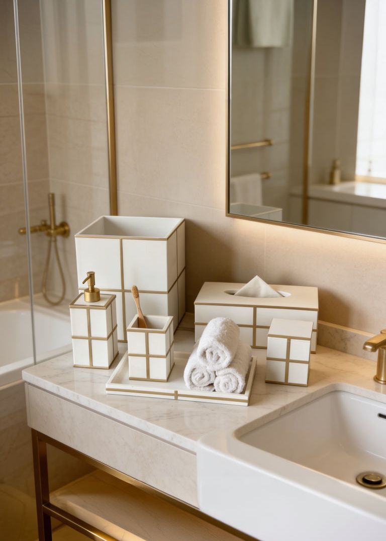 Axia Bathroom Set - Ivory (Set of 6)