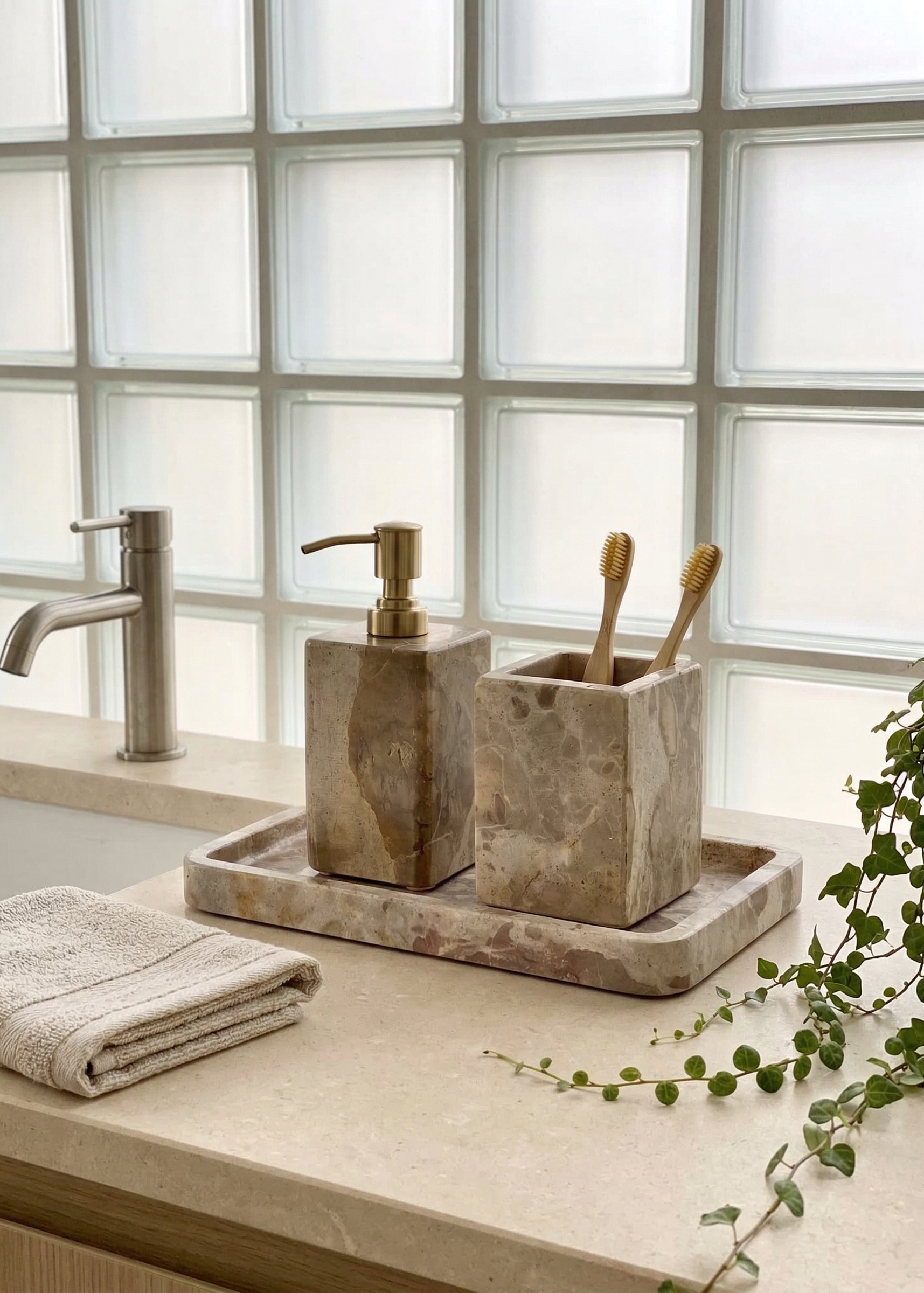 Caldera Marble Bath Set - (Set of 3)