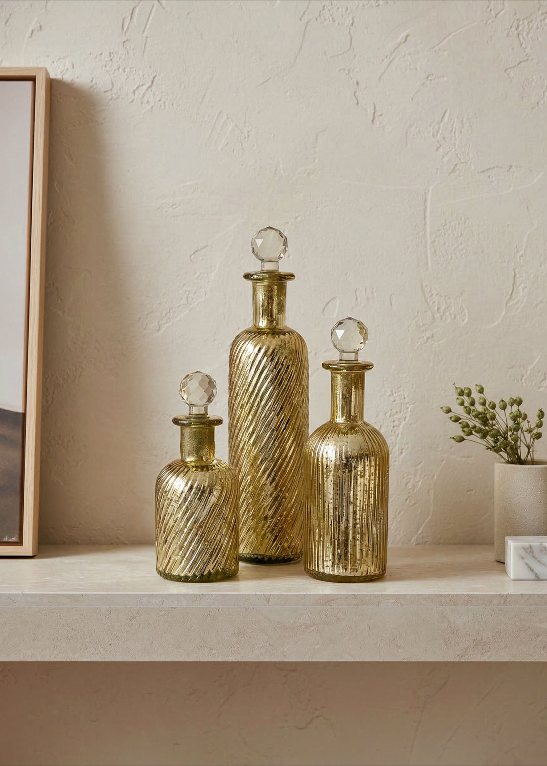 Lumiere Rustic Glass Bottle - Large