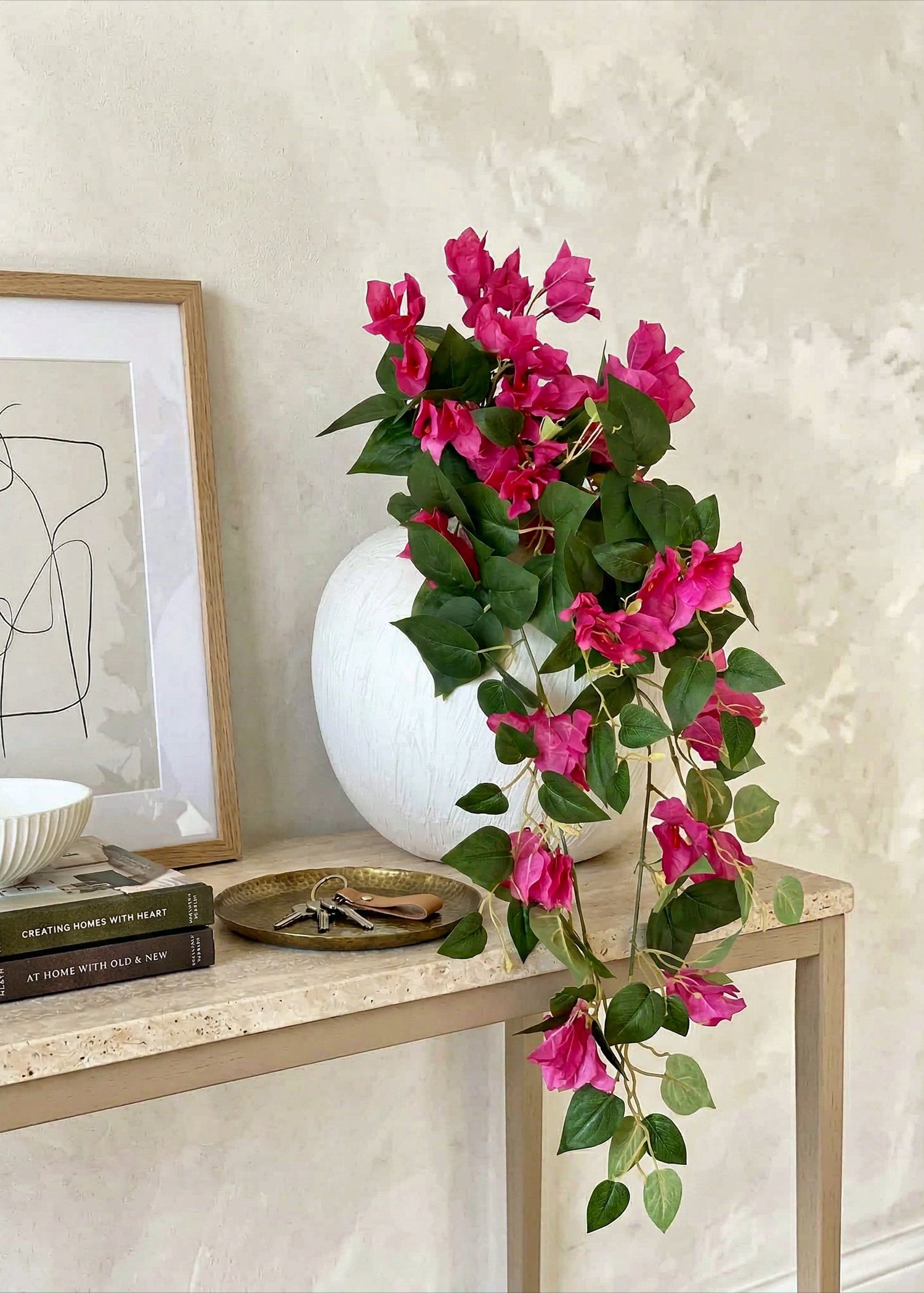 Artificial Pink Hanging Bougainvillea Plant - 2.5 Feet