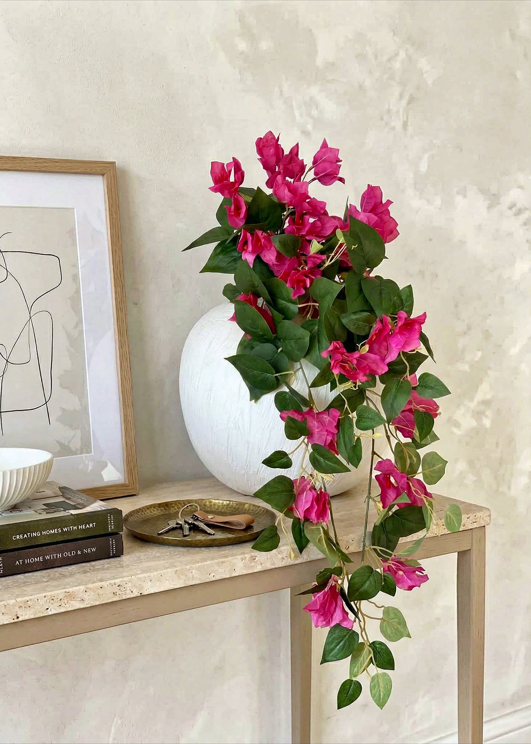 Artificial Pink Hanging Bougainvillea Plant - 2.5 Feet
