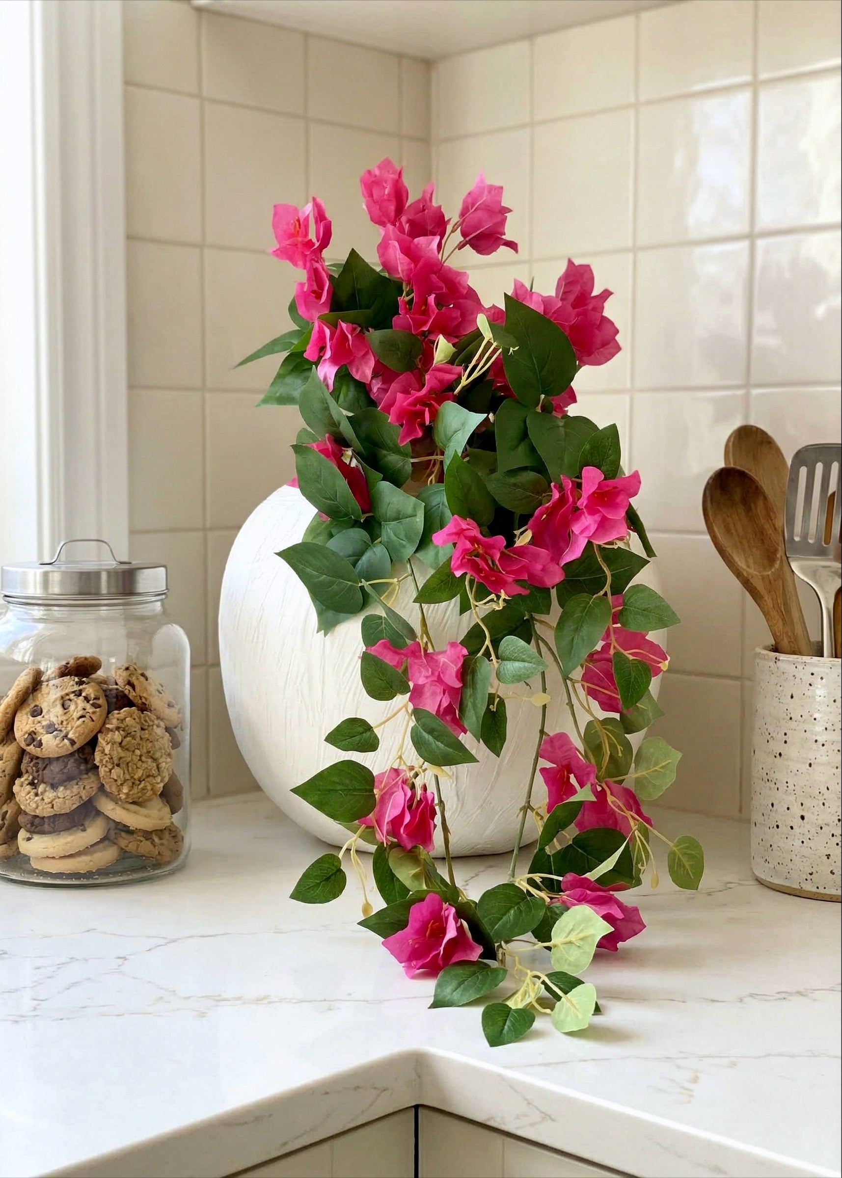 Artificial Pink Hanging Bougainvillea Plant - 2.5 Feet