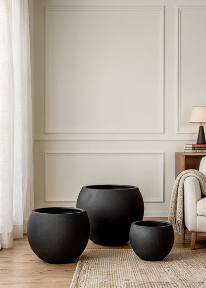 Lithos Black Planters